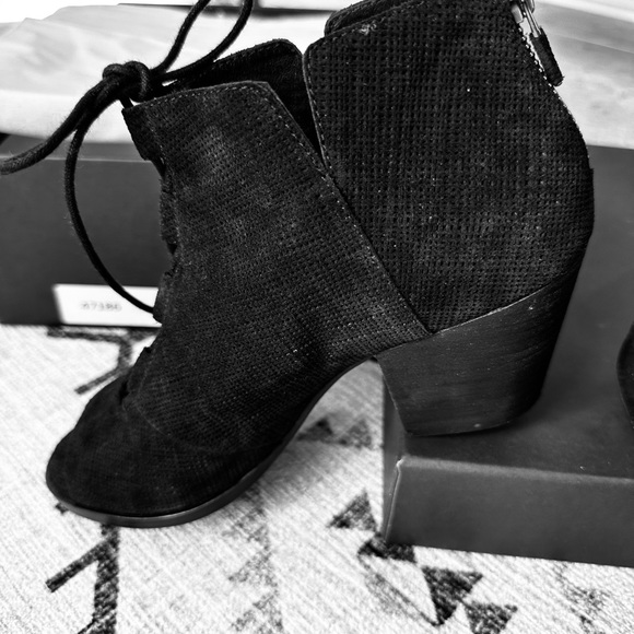 Eileen Fisher Suede Peep-Toe Boots - Picture 3 of 4